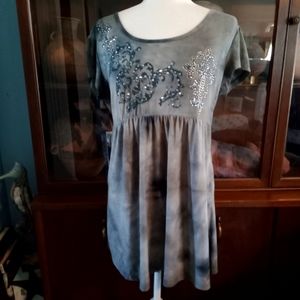 Lady Noir blouse short sleeve size Large